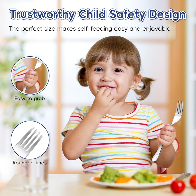 ITITT 12 Pieces Stainless Steel Toddler Forks Set Kids Forks - Food Grade Kids Silverware Set Children Safe Small Forks Mirror Polished Sturdy and Durable Dishwasher Safe - Image 3